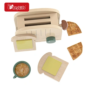 Kids pretend play appliance wooden toaster toys set with cup W10D645